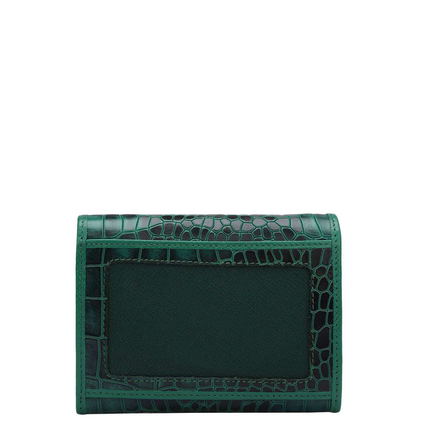 Croco Leather Ladies Wallet - Sea Weed