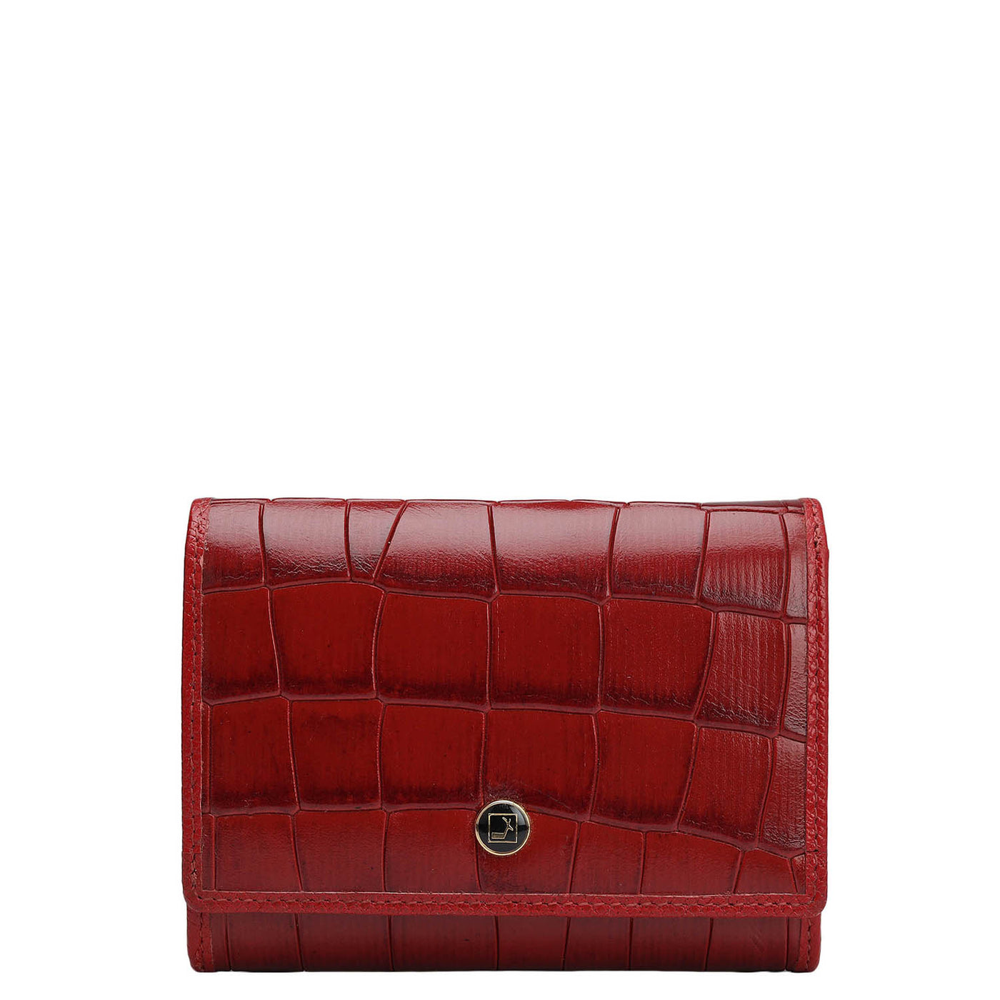 Croco Leather Ladies Wallet - Red