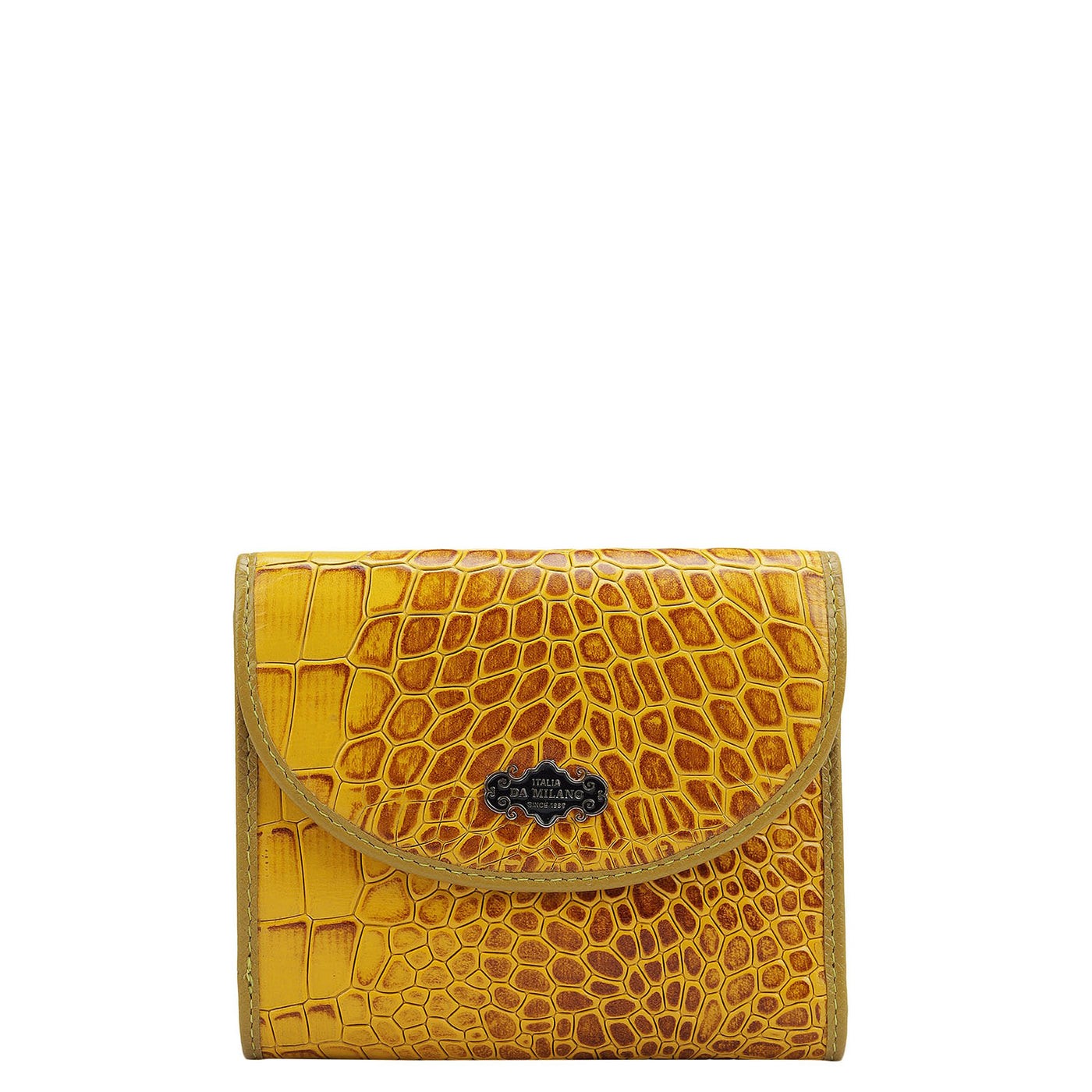 Croco Leather Ladies Wallet - Honey