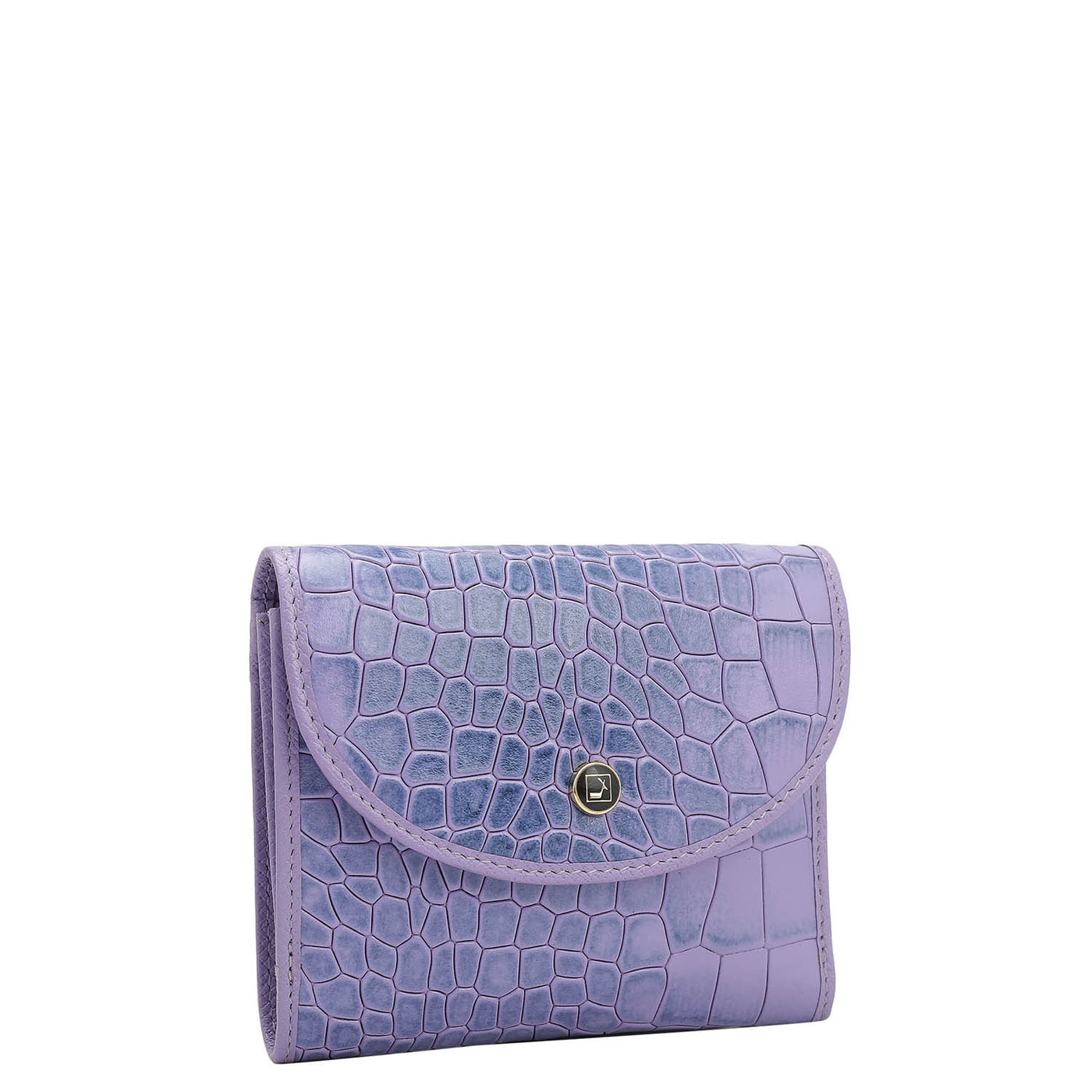 Croco Leather Ladies Wallet - Purple Haze