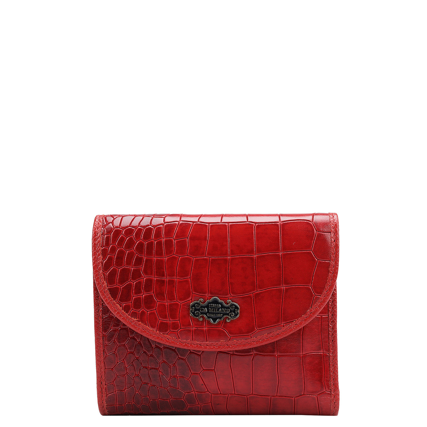 Croco Leather Ladies Wallet - Red