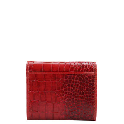 Croco Leather Ladies Wallet - Red