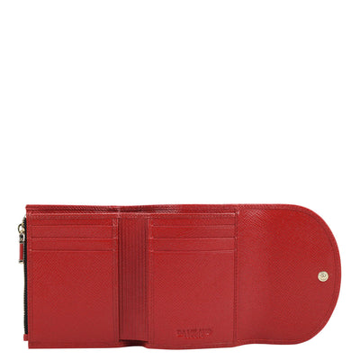 Croco Leather Ladies Wallet - Red