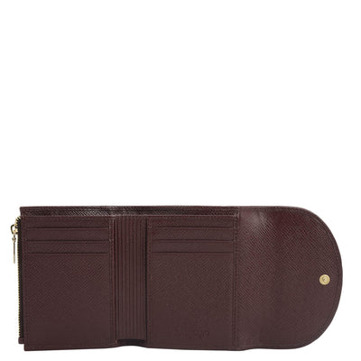 Croco Leather Ladies Wallet - Wine