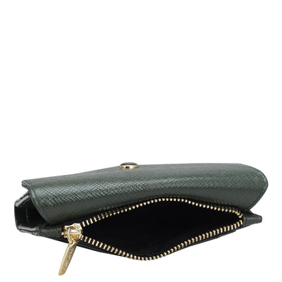 Franzy Leather Ladies Wallet - Petrol Green