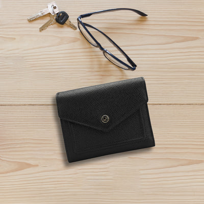 Franzy Leather Ladies Wallet - Black