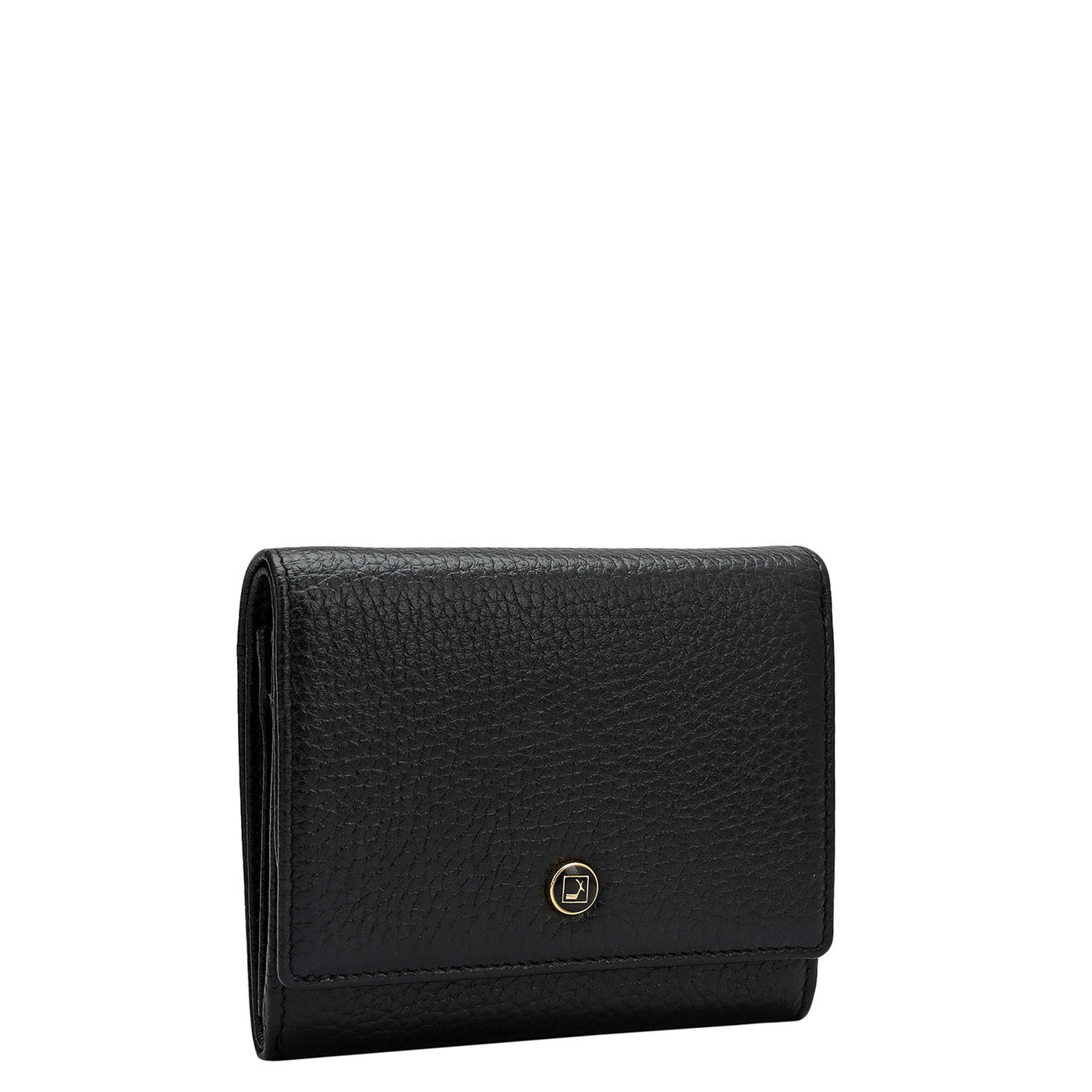 Wax Leather Ladies Wallet - Black