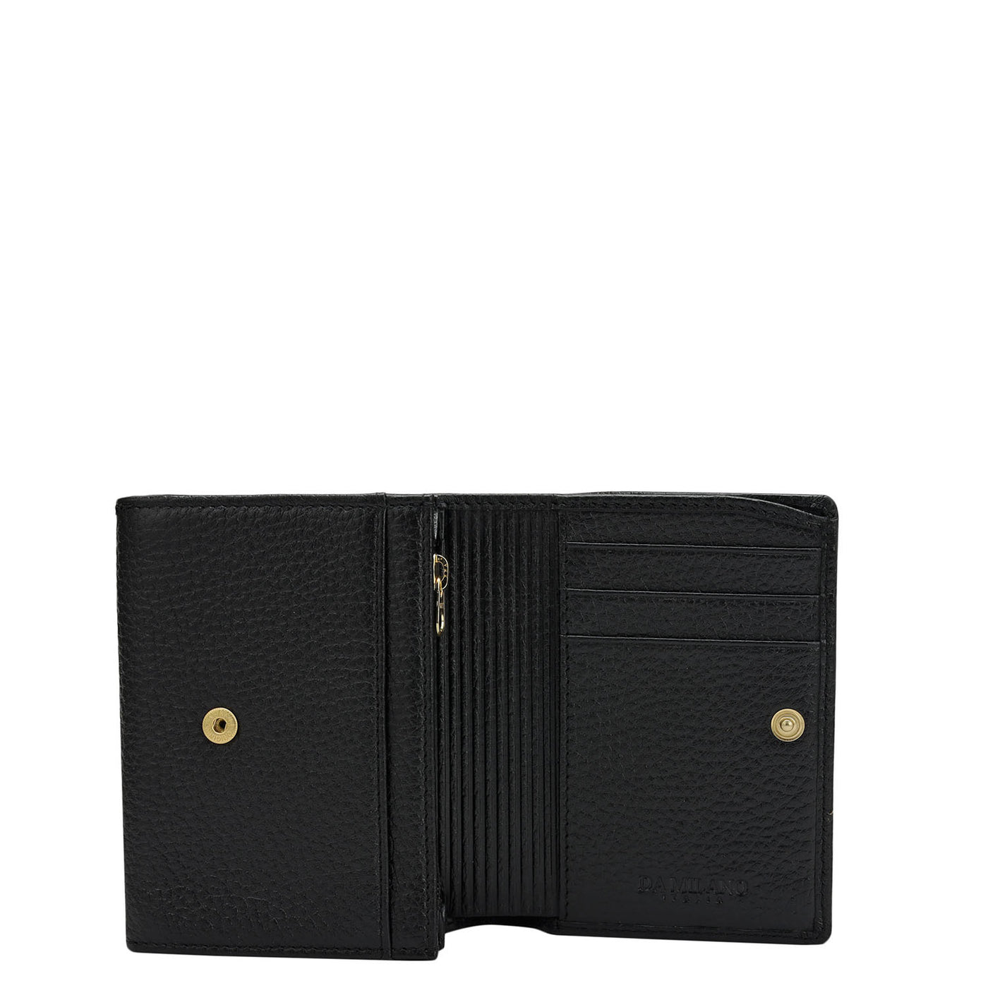 Wax Leather Ladies Wallet - Black