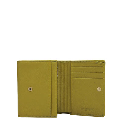 Wax Leather Ladies Wallet - Green Tea