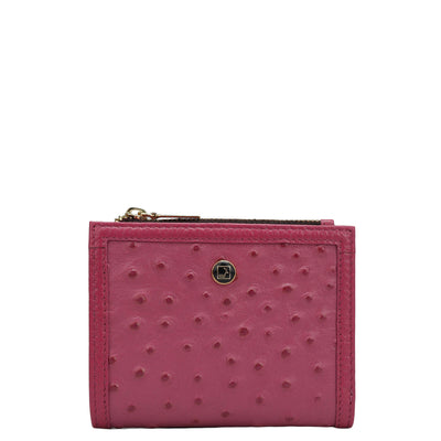 Ostrich Leather Ladies Wallet - Majenta