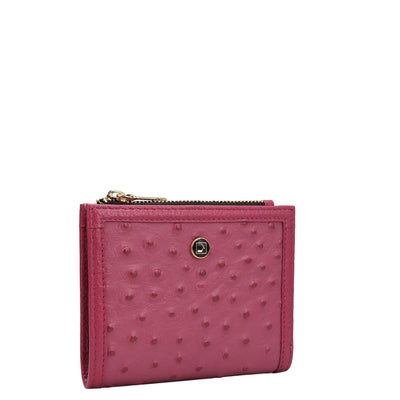 Ostrich Leather Ladies Wallet - Majenta