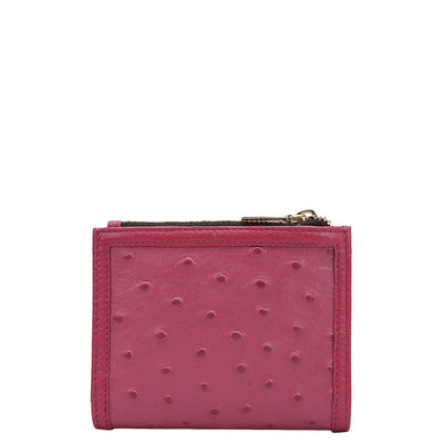 Ostrich Leather Ladies Wallet - Majenta