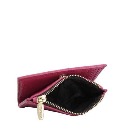 Ostrich Leather Ladies Wallet - Majenta