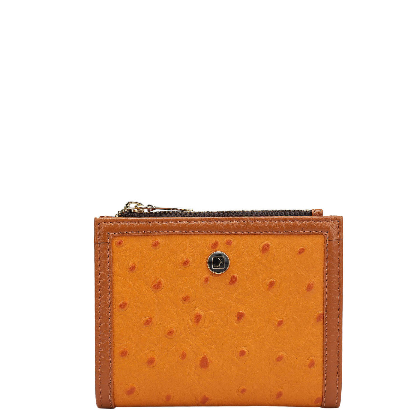 Ostrich Leather Ladies Wallet - Orange