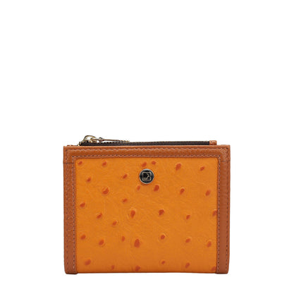 Ostrich Leather Ladies Wallet - Orange