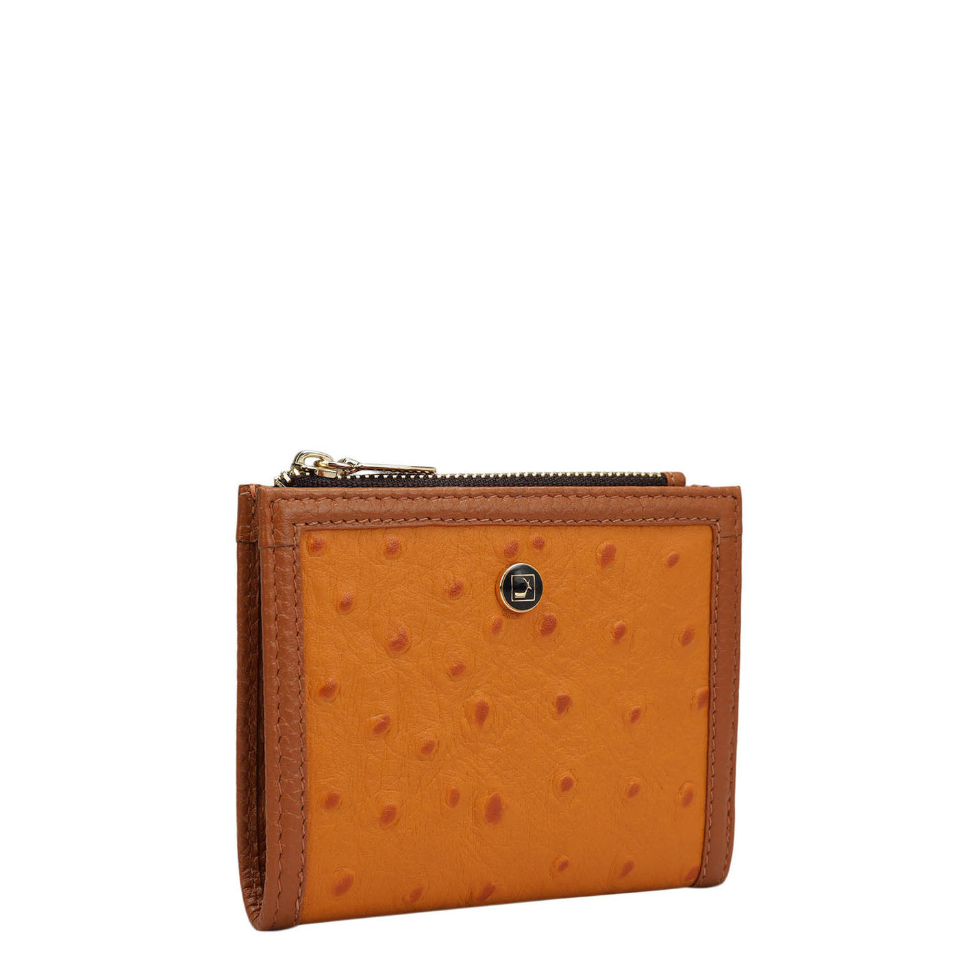 Ostrich Leather Ladies Wallet - Orange