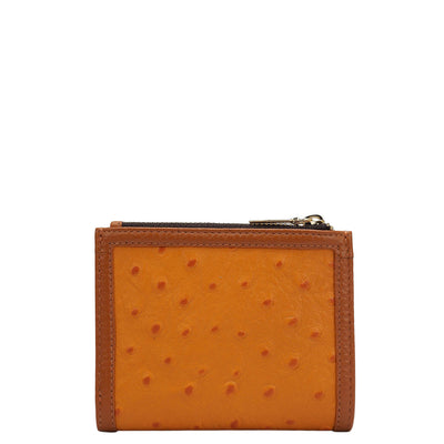 Ostrich Leather Ladies Wallet - Orange