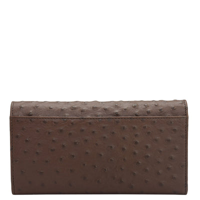 Ostrich Leather Ladies Wallet - Brown