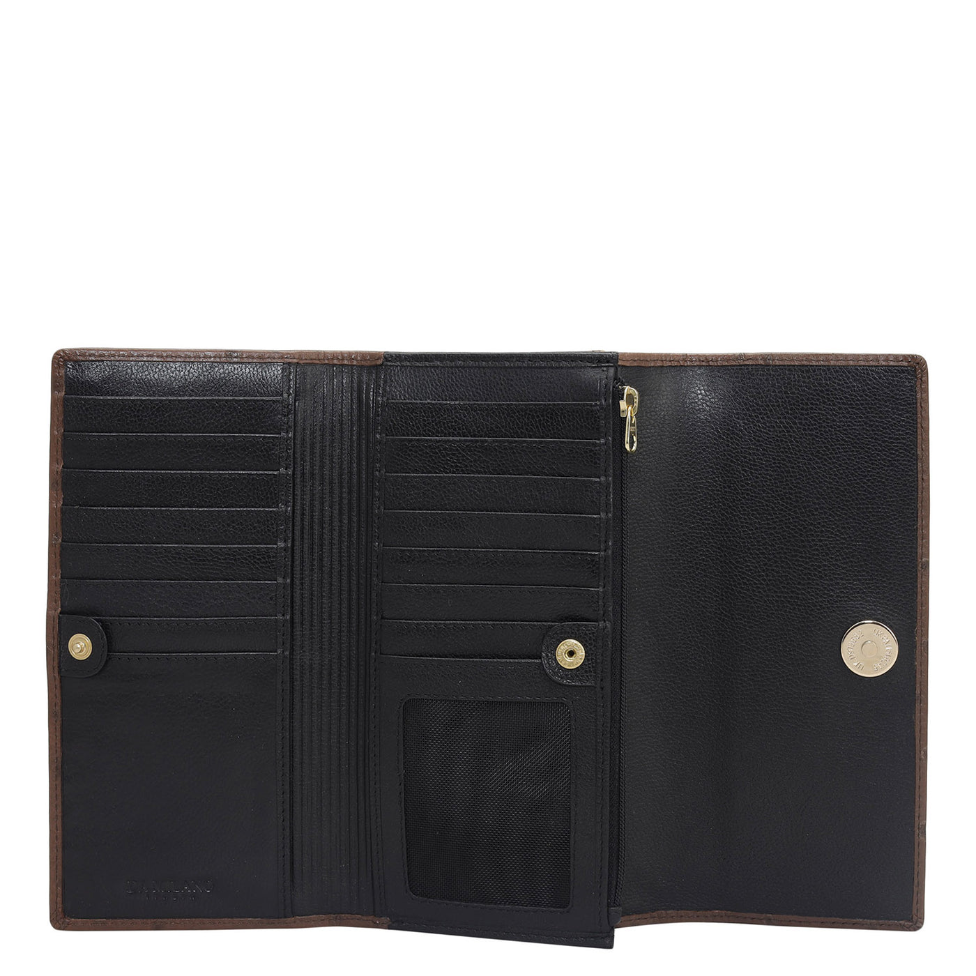 Ostrich Leather Ladies Wallet - Brown