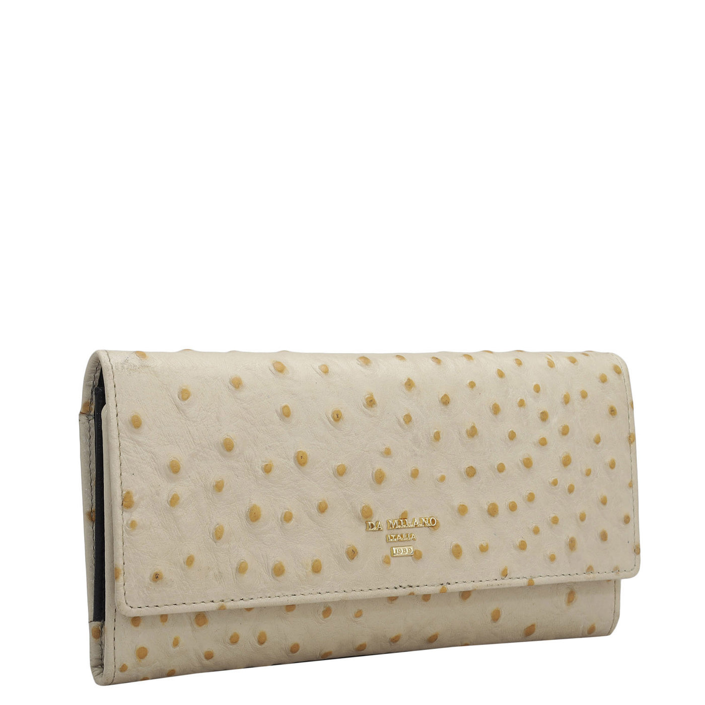 Ostrich Leather Ladies Wallet - Vanilla