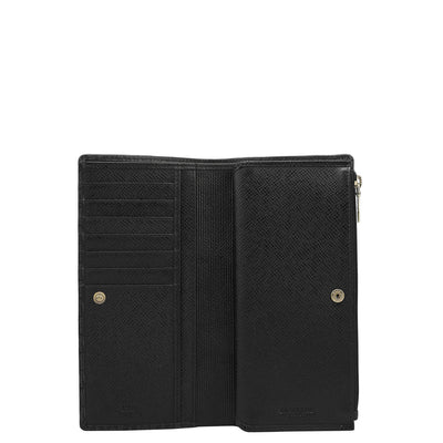 Monogram Leather Ladies Wallet - Black