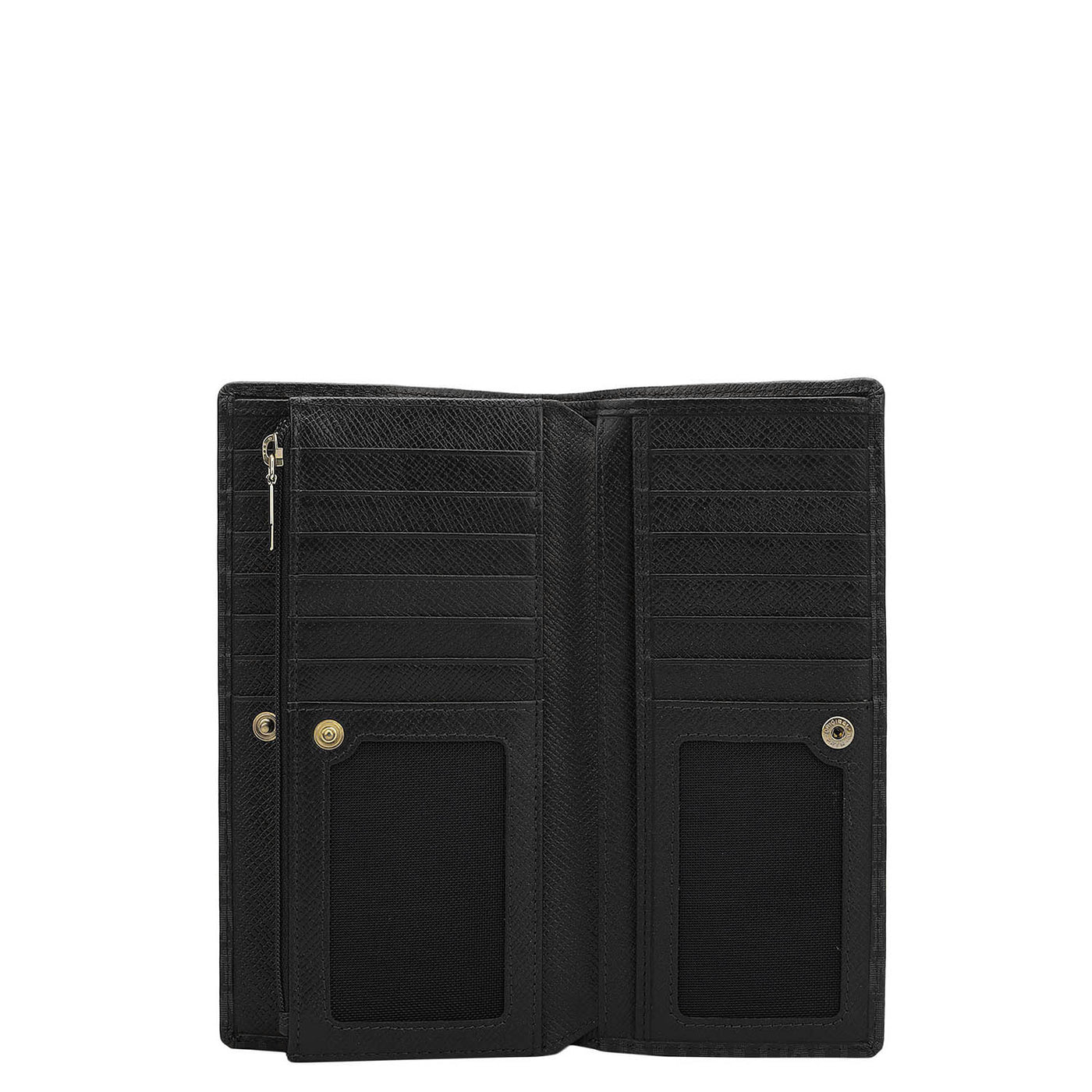 Monogram Leather Ladies Wallet - Black