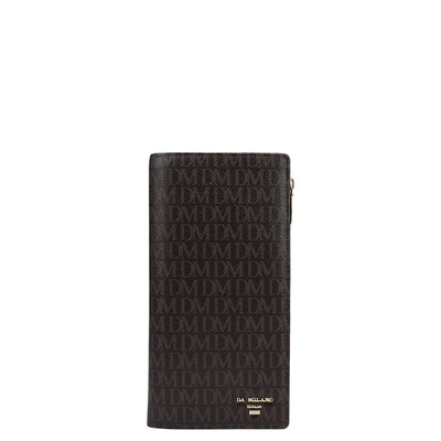 Monogram Leather Ladies Wallet - Chocolate