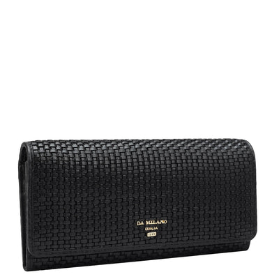 Mat Leather Ladies Wallet - Black