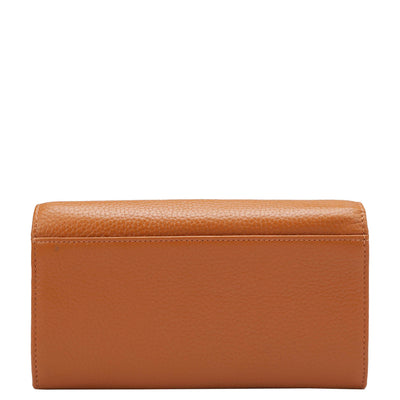 Wax Leather Ladies Wallet - Orange