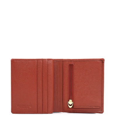 Croco Leather Ladies Wallet - Brick