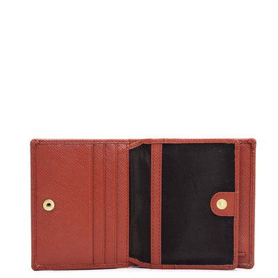 Croco Leather Ladies Wallet - Brick