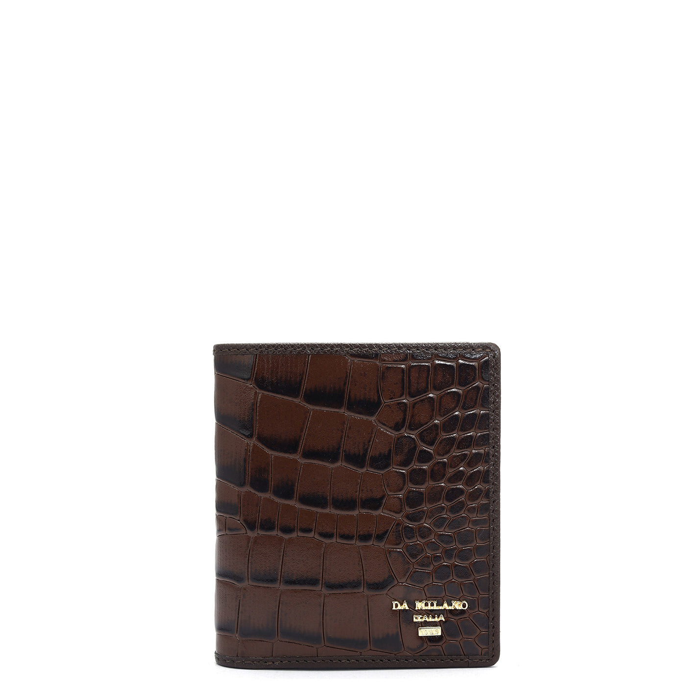 Croco Leather Ladies Wallet - Brown