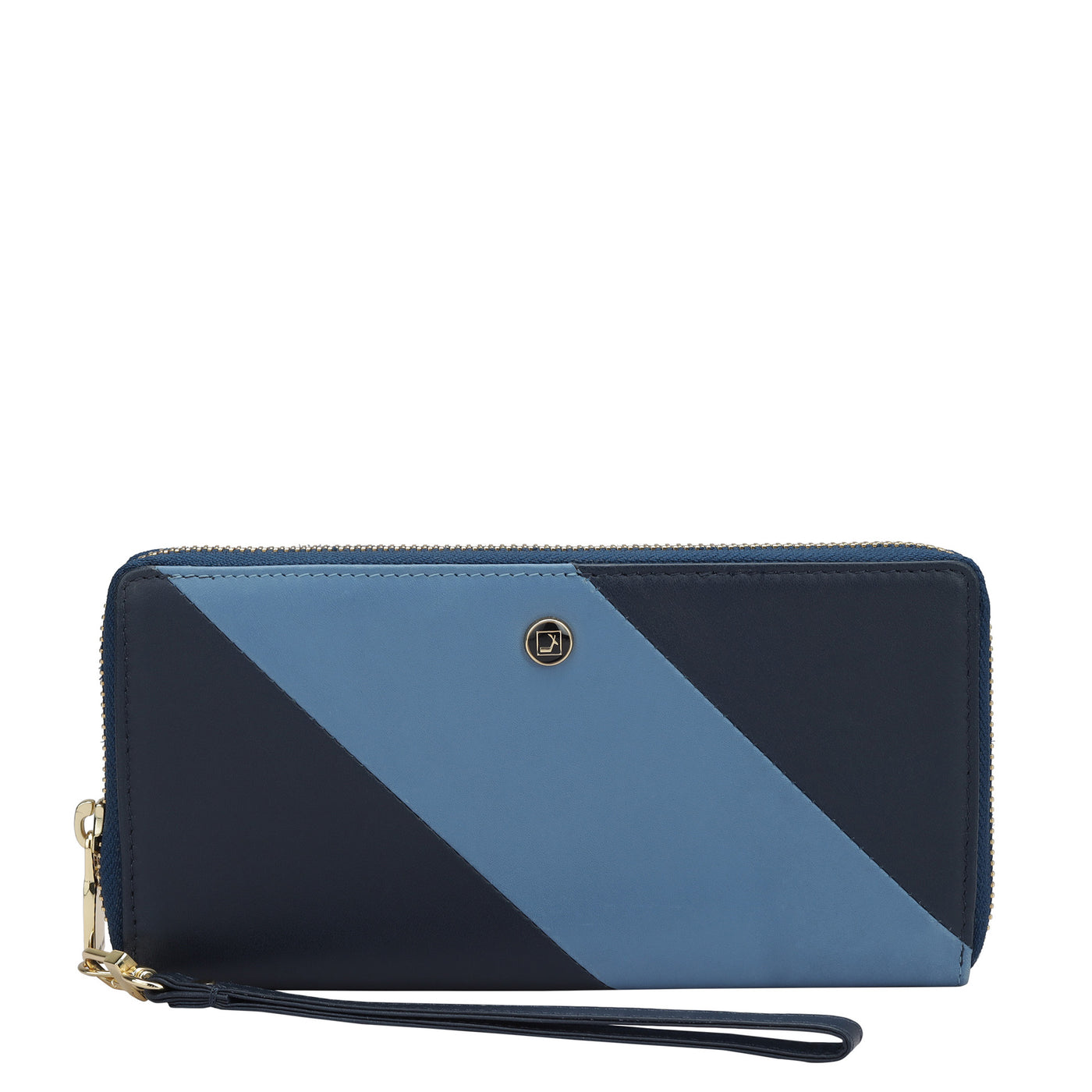 Plain Leather Ladies Wallet - Blue & Light Blue