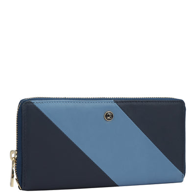 Plain Leather Ladies Wallet - Blue & Light Blue