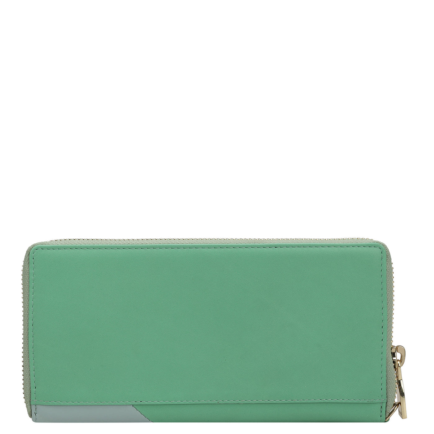 Plain Leather Ladies Wallet - Green & Sky Blue