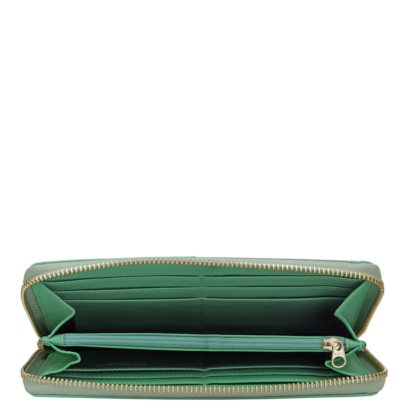 Plain Leather Ladies Wallet - Green & Sky Blue