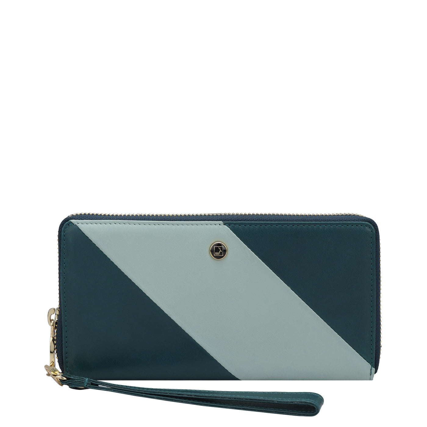 Plain Leather Ladies Wallet - Teal & Sky Blue