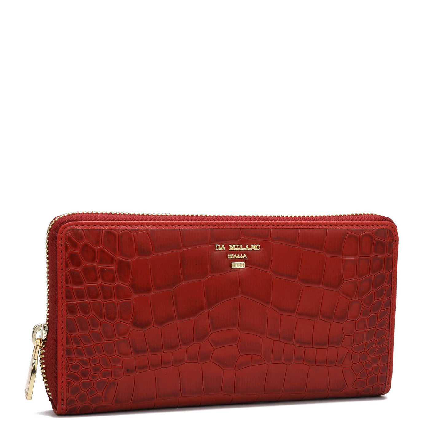 Croco Leather Ladies Wallet - Red