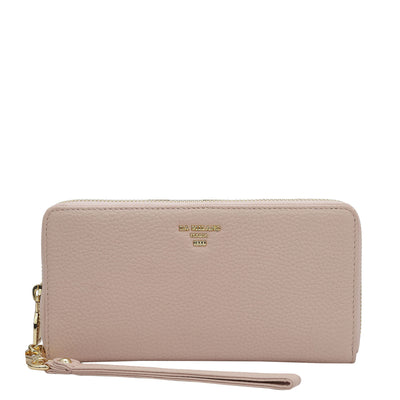 Wax Leather Ladies Wallet - Baby Pink