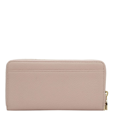 Wax Leather Ladies Wallet - Baby Pink