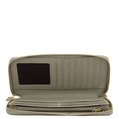 Wax Leather Ladies Wallet - Khaki