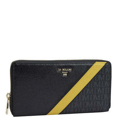 Monogram Franzy Leather Ladies Wallet - Black