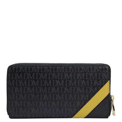 Monogram Franzy Leather Ladies Wallet - Black