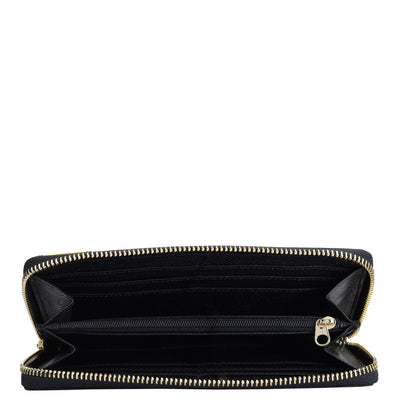 Monogram Franzy Leather Ladies Wallet - Black