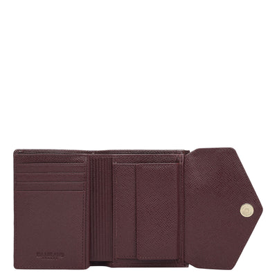 Croco Leather Ladies Wallet - Wine