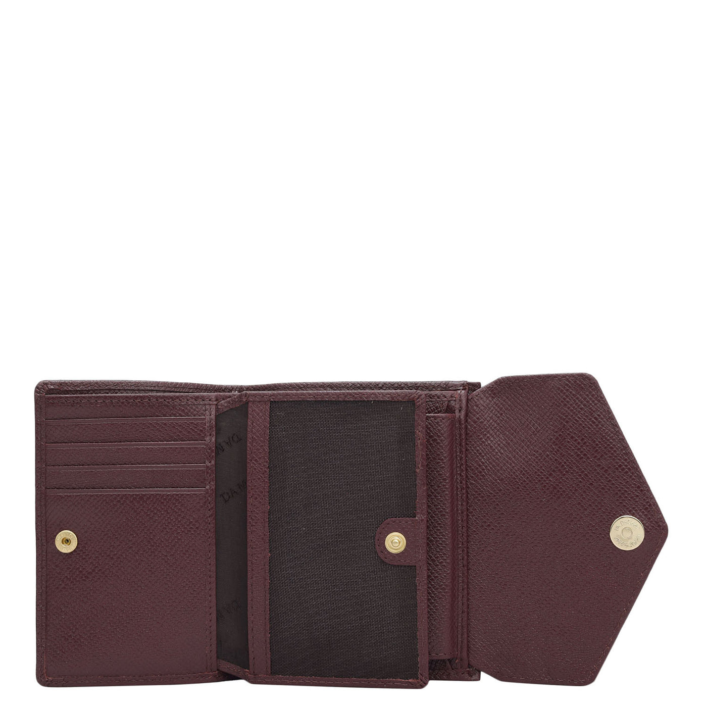 Croco Leather Ladies Wallet - Wine