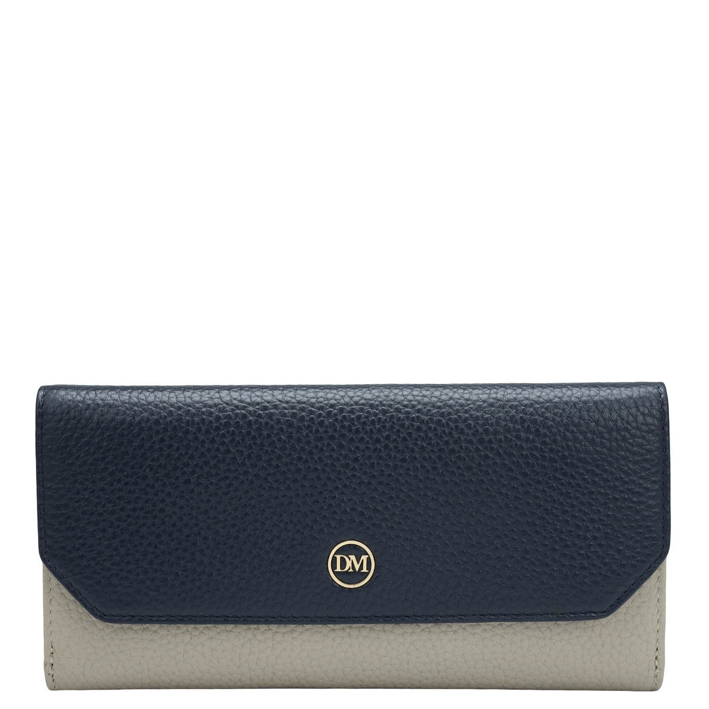 Wax Leather Ladies Wallet - Navy & Khaki