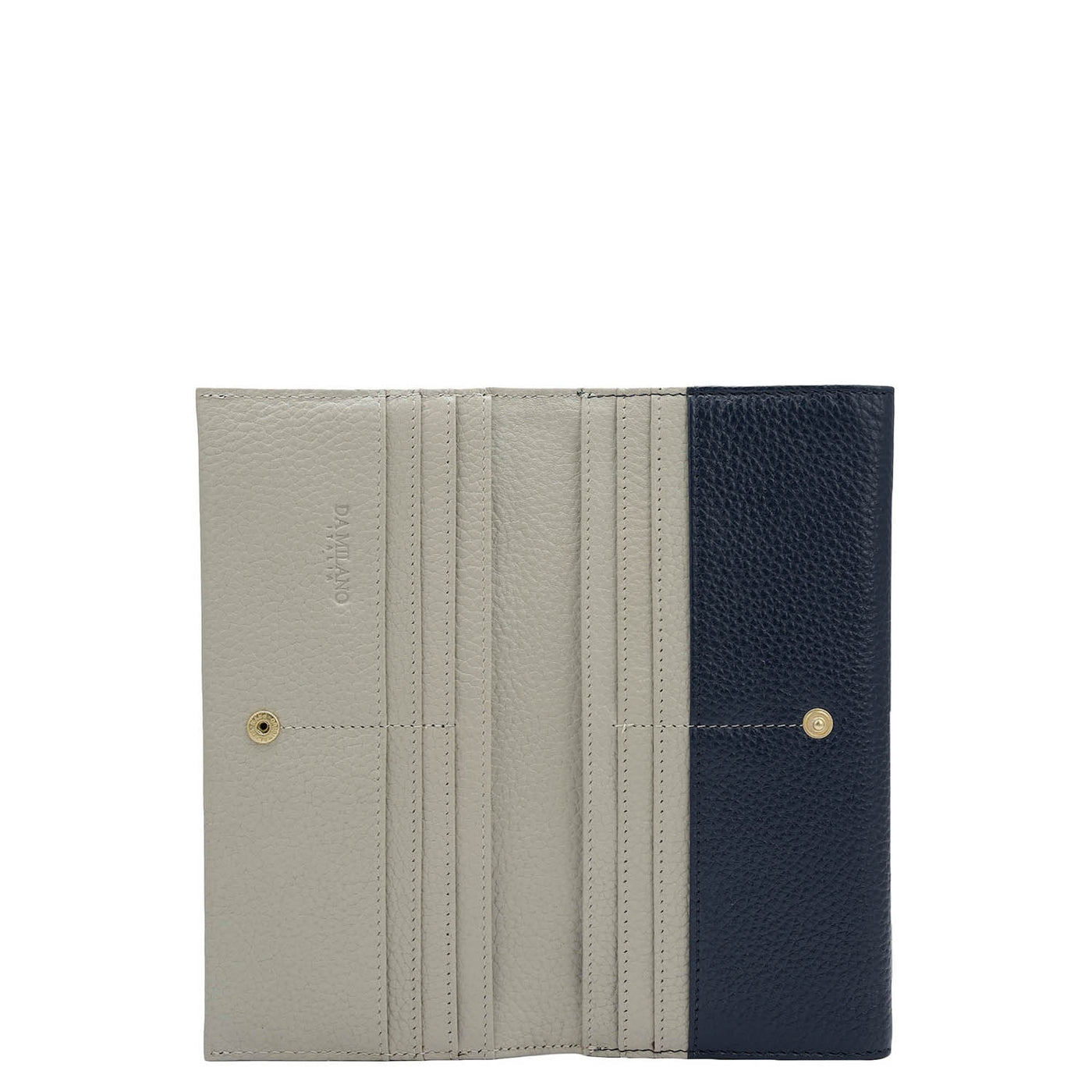 Wax Leather Ladies Wallet - Navy & Khaki