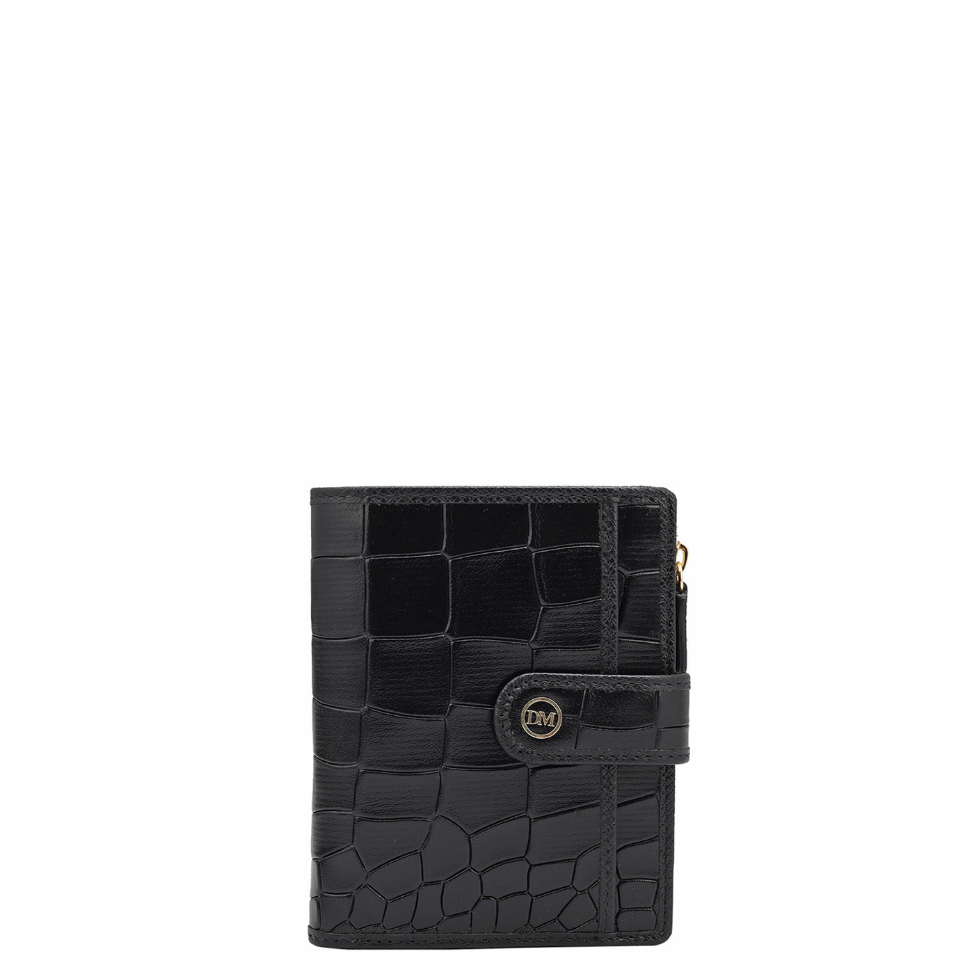 Croco Leather Ladies Wallet - Black