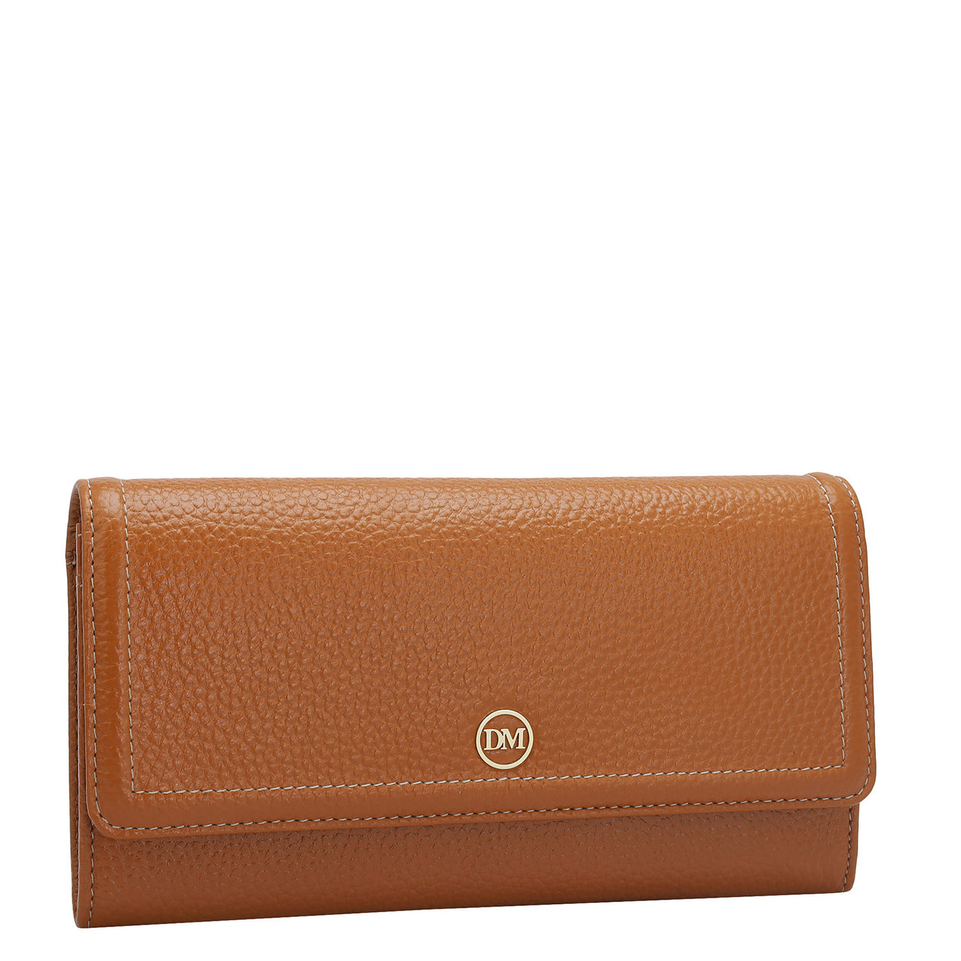 Wax Leather Ladies Wallet - Orange